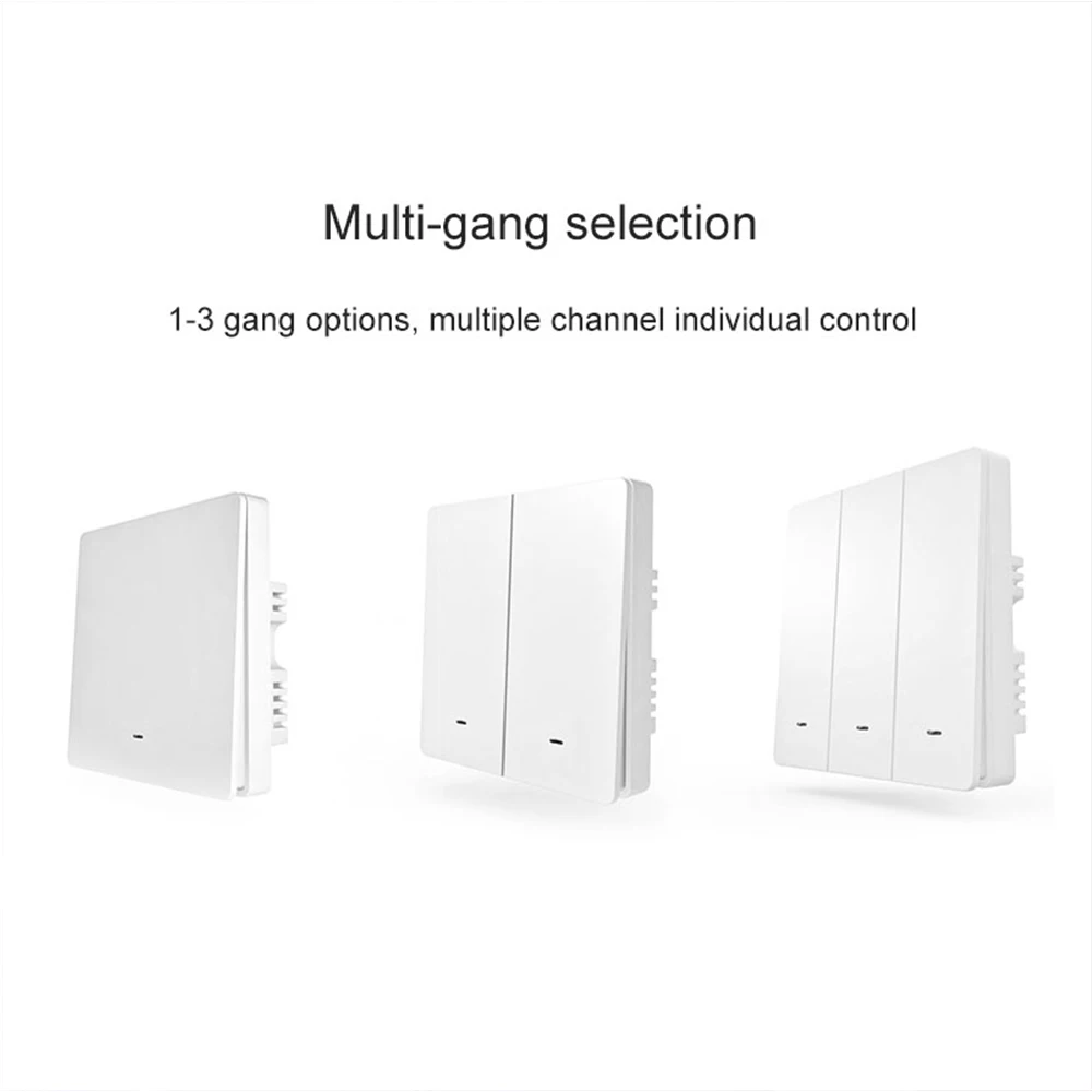 

Woolley Smart Wall Switch WiFi Push Button Switch No Neutral Wire Single Fire Line RF Voice Control Work with Alexa Google Home