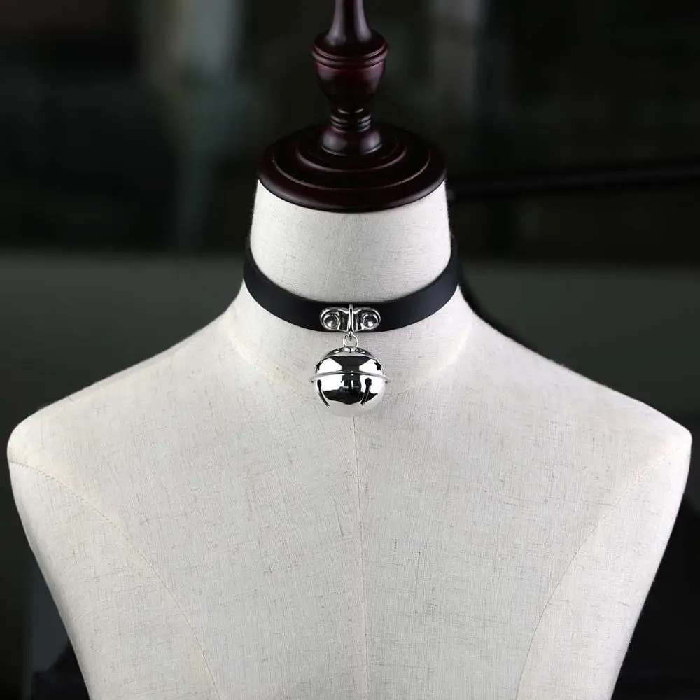 

WANGAIAYO New Harajuku Gothic Rock Nightclub Soft Girl Leather Bell Pendant Collar Necklace Female Short Clavicle Chain
