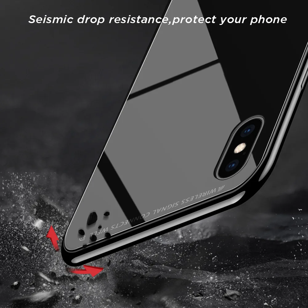 

New Pure Color Tempered Glass for Iphone 6 6s 7 8 7p 8p XS Creative Anti-fall Protective Cover for IPhone X Xr Xs Xsmax