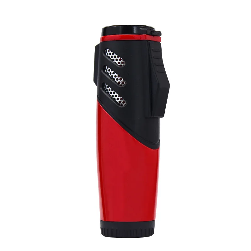 

Creative 3 Nozzles Jet Lighter Butane Gas Lighter Windproof Blue Flame Cigarette Cigar Lighter Spray Gun Torch Lighter Men Gifts