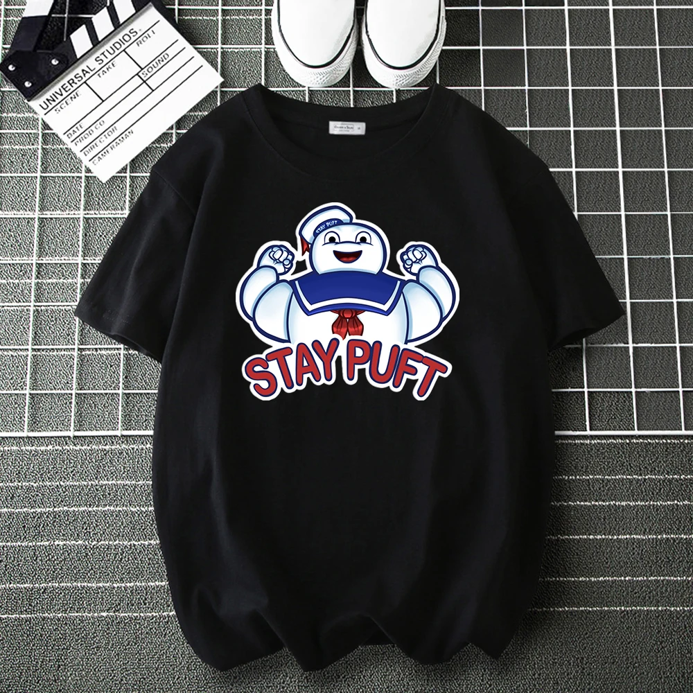 

Hot Movie STAY PUFT Ghostbusters Cotton T Shirt funny Tee Shirt for Men Woman Casual Loose Tops Male Hip Hop Harajuku T-Shirts