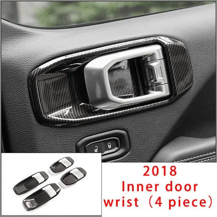 

For Jeep Wrangler 2018-2020 carbon fiber Inner door wrist molding trim 4pcs
