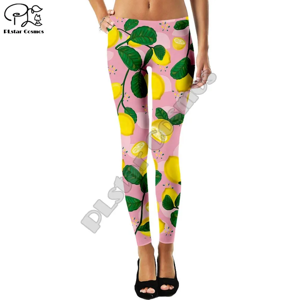 Красочные Леггинсы образец Женская пищевой конфеты фруктового шить леггинсы с цифровой печатью брюки