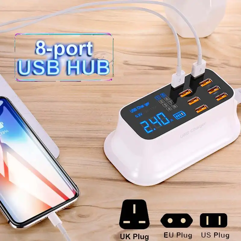 Быстрая зарядка 3,0 Смарт usb type C зарядная станция светодиодный дисплей Быстрая зарядка телефон планшет USB зарядное устройство для iPhone samsung адаптер