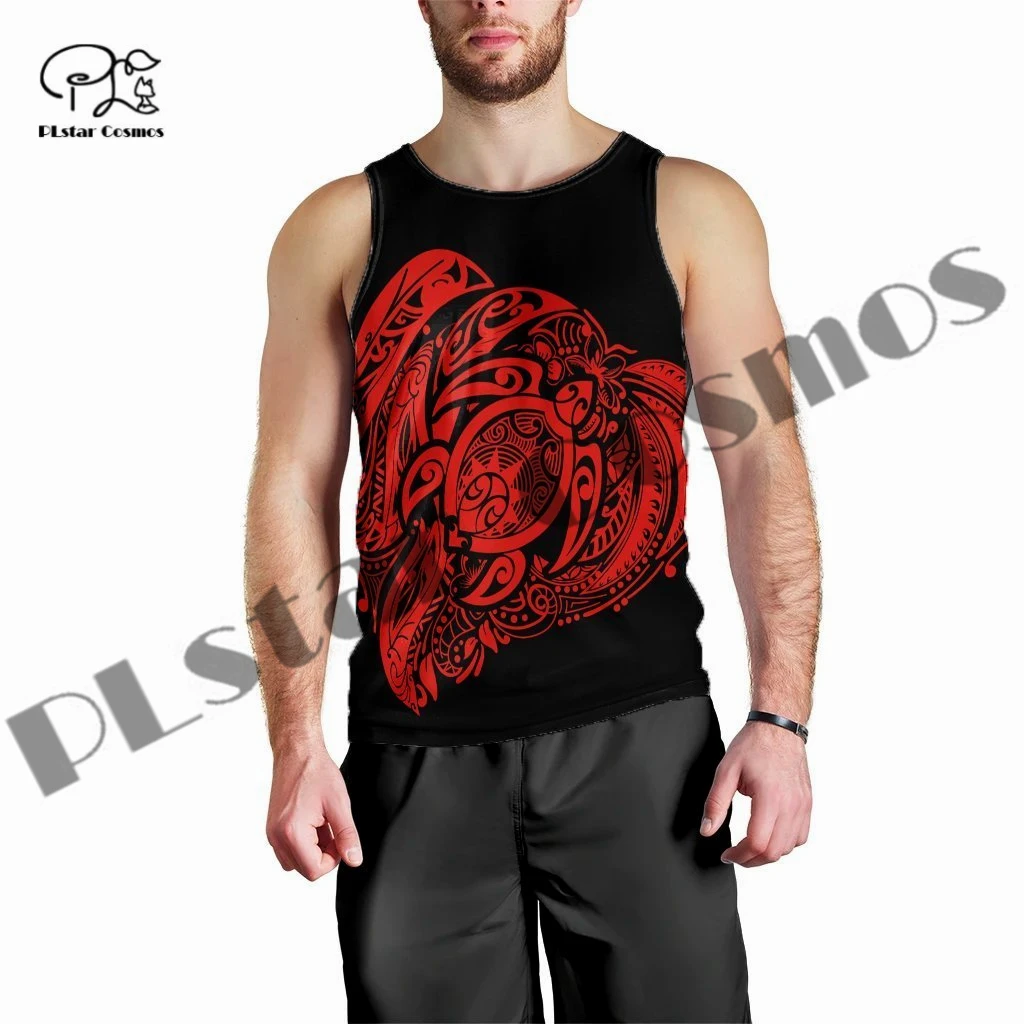 

PLstar Cosmos 3DPrint Newfashion Hawaii Tattoo Turtle Funny Harajuku Streetwear Tank Top Sleeveless Tees Fitness Unisex Style-3