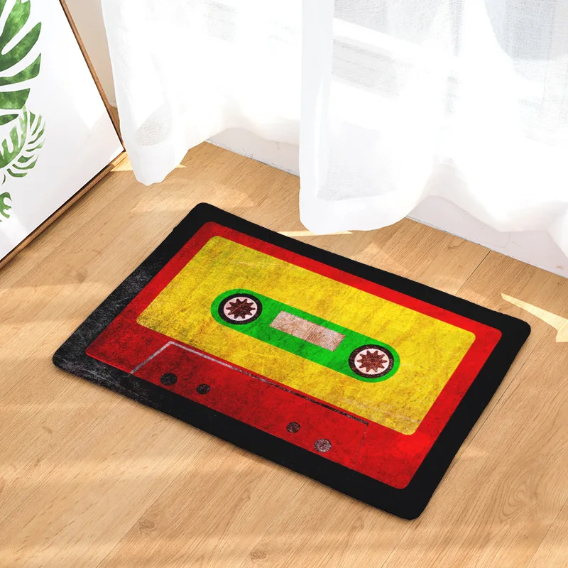 

Absorbent Entrance Doormat Vintage Magnetic Tape Door Mat Kitchen Carpets Bedroom Porch Rug Coral Fleece Floor Carpet Anti-Slip