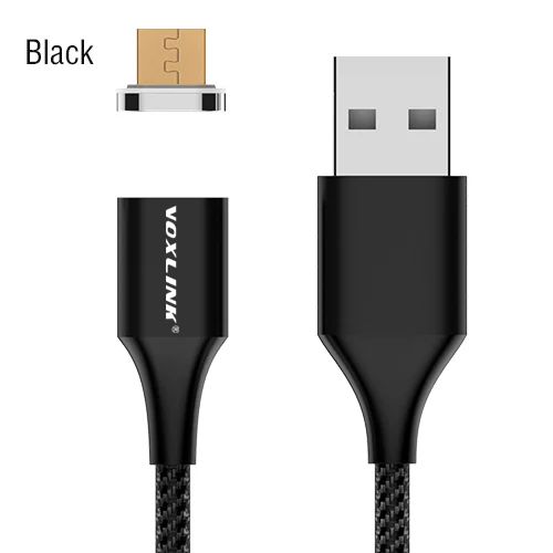 Магнитный кабель VOXLINK, Micro usb type C, адаптер для быстрой зарядки телефона, Micro usb type-C, магнитное зарядное устройство, usb шнур для iphone, samsung - Цвет: Black for Micro