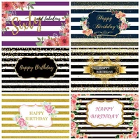 laeacco baby child birthday party decor photo backdrop gold glitter striped flowers photographic backgrounds for photo studio