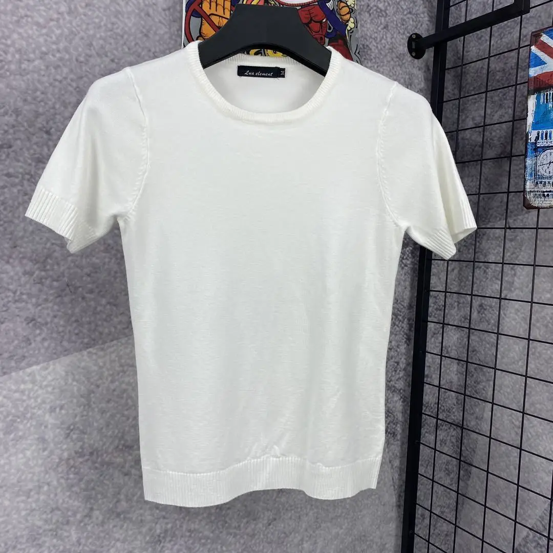 

Men's solid color sweater 2020 new autumn and winter slim bottoming shirt thickened round neck men's Short Sleeve T-Shirt