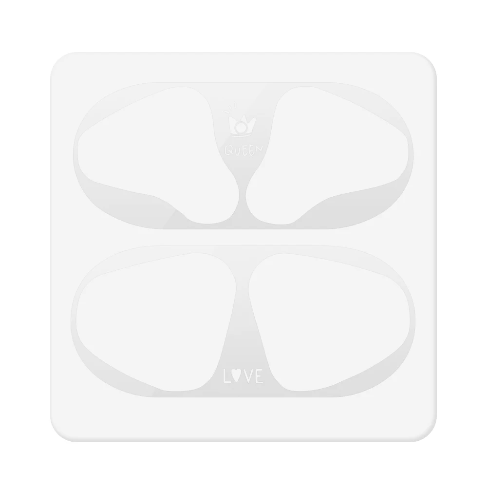 B2Silver Ультра-тонкая металлическая пыль для Apple Airpods 2 1 Зарядная коробка корпус для Airpods наклейки защитный чехол Coque аксессуары - Цвет: B2Silver
