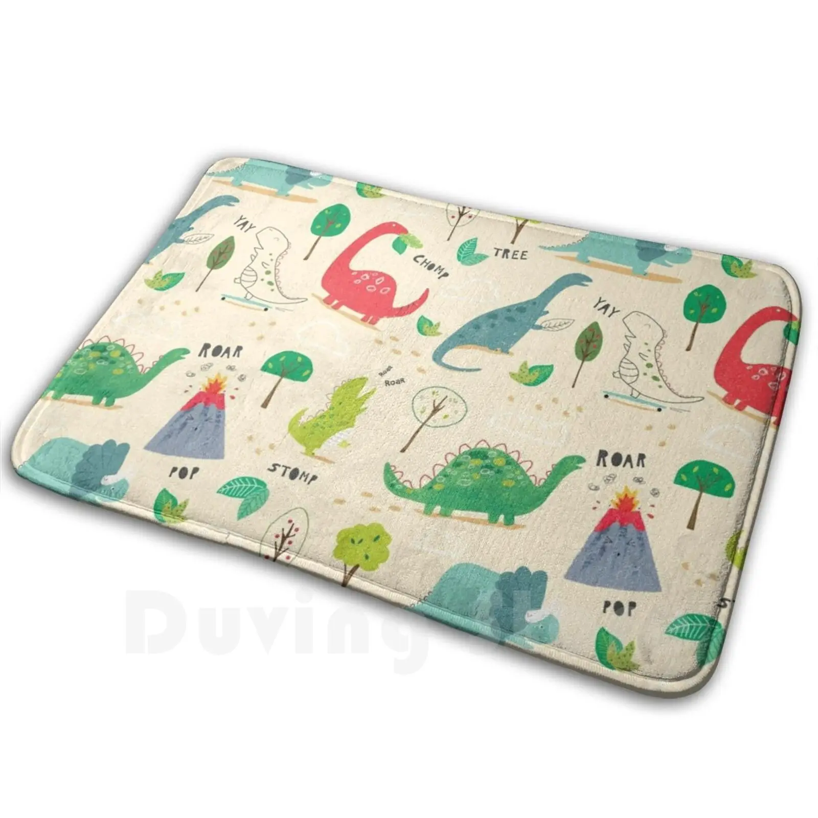 

Ковер коврик для ванной комнаты мягкая обувь на нескользящей подошве; Рисунок динозавр Dino Surfacepattern милый несовершеннолетних детей