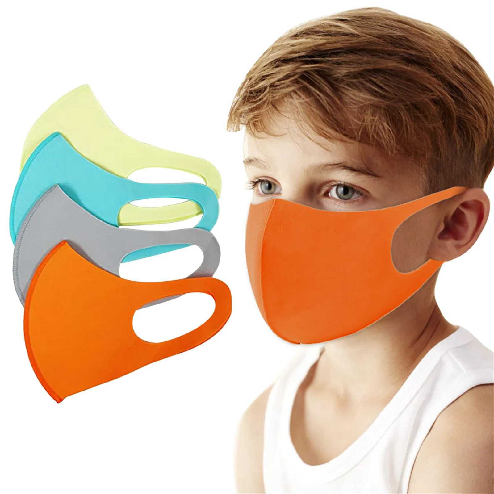 

4PCS Carbon Fiber Outdoor Anti-Haze Face Lightweight Face-Shield Dust-Proof Mouth Washable Children Face Mask mascarillas ninos