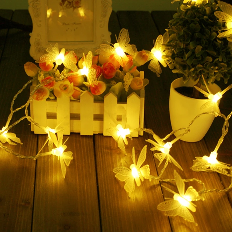 400 светодиодов гирлянда с бабочками сказочные огни для свадьбы дома дня рождения
