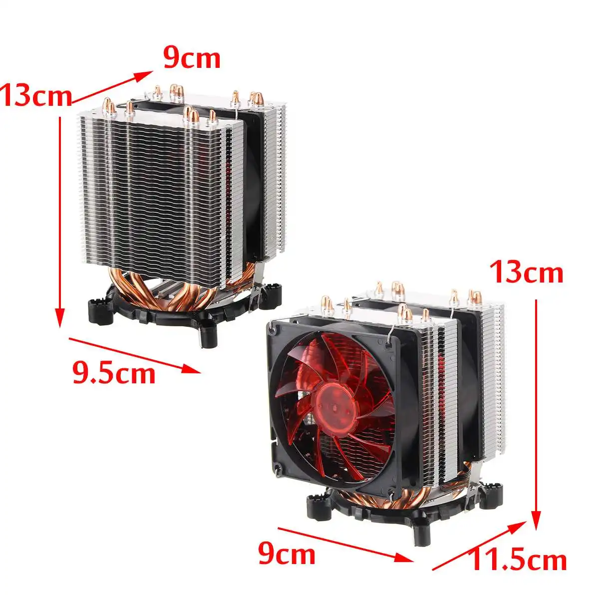 Процессор кулер 6 тепловых трубок 3pin двойной вентилятор Cooler Тихий охлаждающий вентилятор радиатора для Intel 775/1150/1151/1155/1156/1366 и AMD