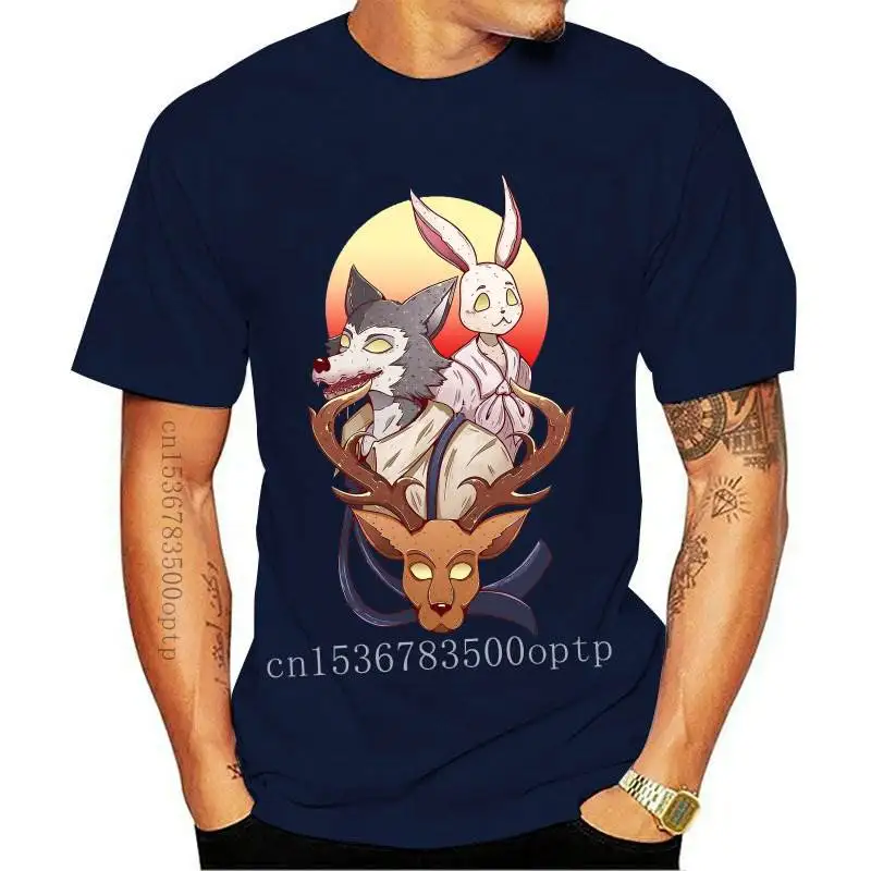 

Новая футболка с японским аниме Beastars, Мужская мягкая хлопковая футболка с короткими рукавами, животные, волк, пушистая манга, Хару Луис, футб...