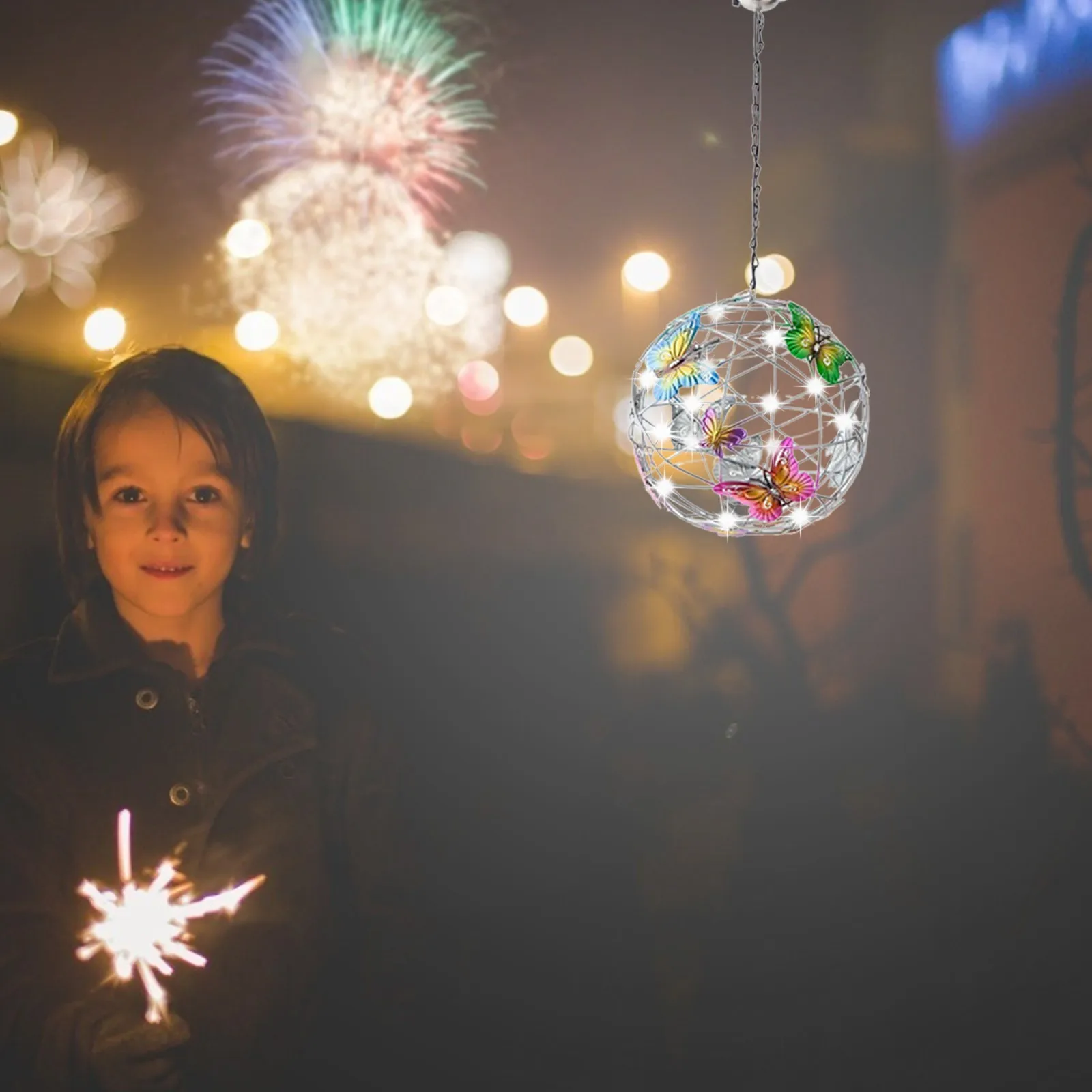 Садовые декоративные подвесные солнечные светильники с бабочкой