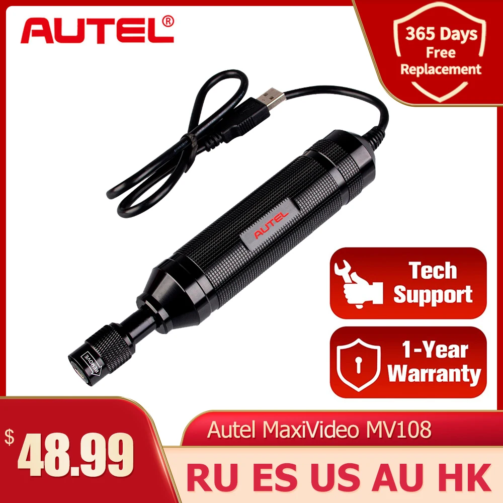 Autel MaxiVideo MV108 HD цифровой 8 5 мм инспекции Камера для MaxiSys Pro и ПК поддерживает видео