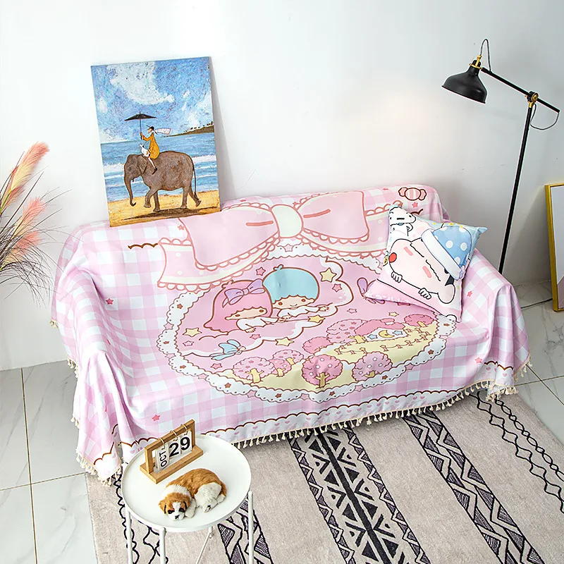 Скандинавский мультфильм диван одеяло Kawaii в стиле аниме покрывало на кровать для