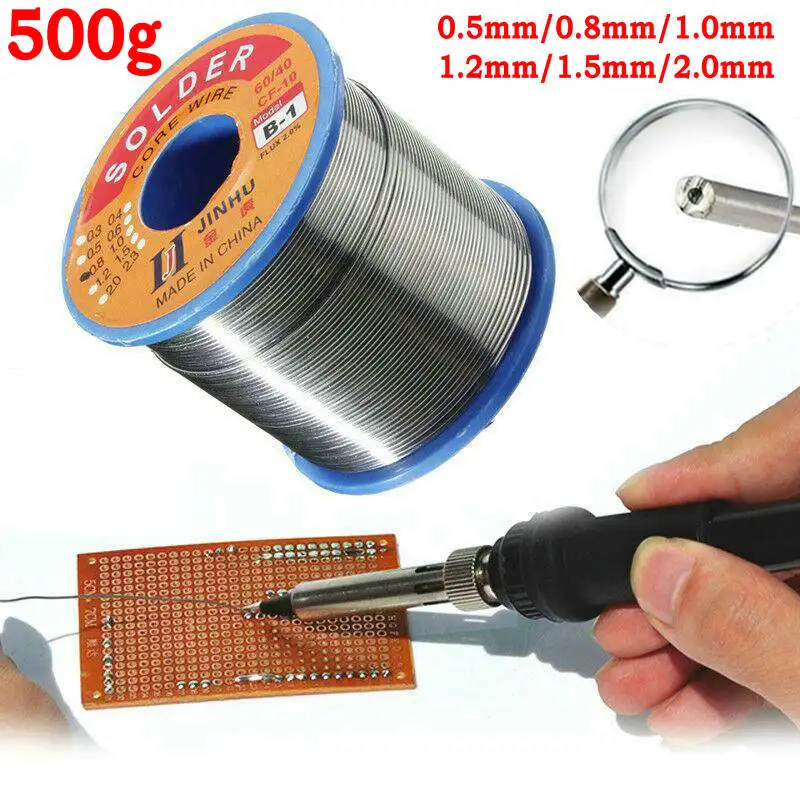 

0.5/0.8/1.0/1.2/1.5/2.0mm Good activity Low Melting Point Flux Reel Tube Tin Lead Rosin Core Soldering 60/40 Solder Wire 500g