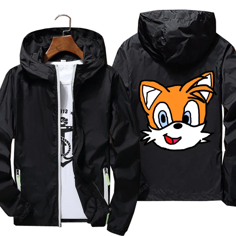

Custom Men Women Tails Sonic 2 Jacket Thin Hooded Running Jackets Windproof Repellent Cycling Windbreaker Jacket