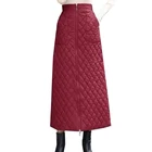 Юбка женская хлопковая, средней длины, плотная, однотонная, трапециевидная, на осеньзиму, 2021, 5XL