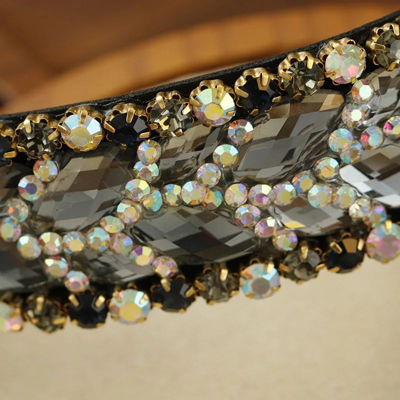 

Korean Fashion Luxury Sparkly Gray Crystal Bridal Hairband Stone Rhinestone Wedding Headband For Women Hair Accessories Jewelry