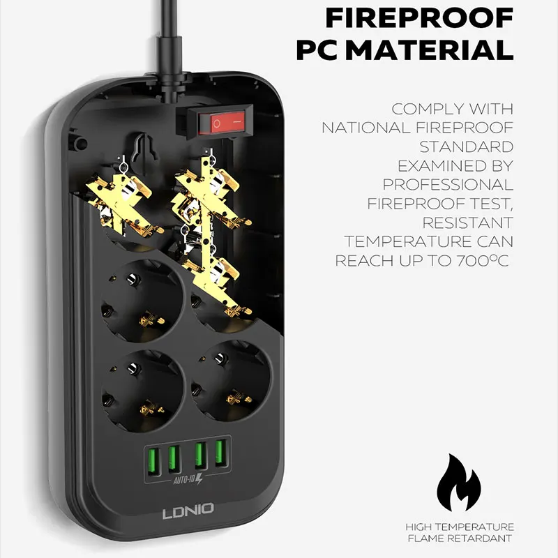 Блок питания штепсельная вилка ЕС 10 выходов 4 USB порта 2 0 м кабель Электрический