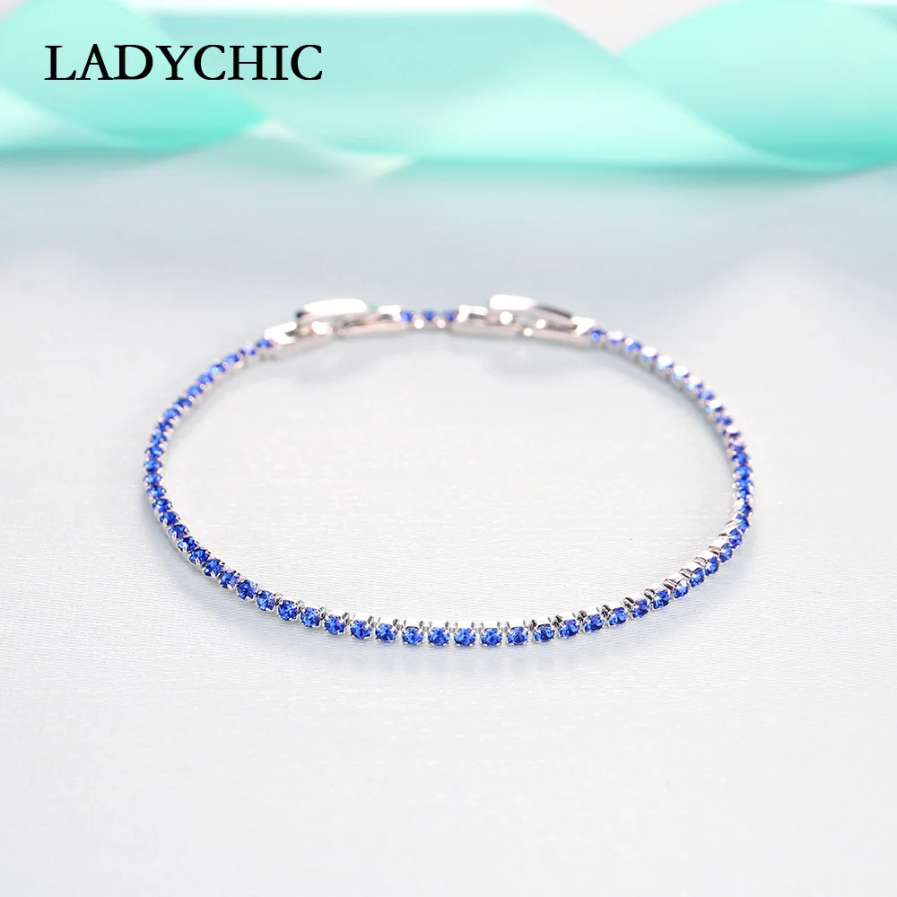 

Женские теннисные браслеты LADYCHIC, 3 цвета, с кристаллами, LB1008
