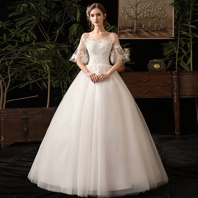 Женское кружевное свадебное платье Элегантное невесты изящное платье|Свадебные