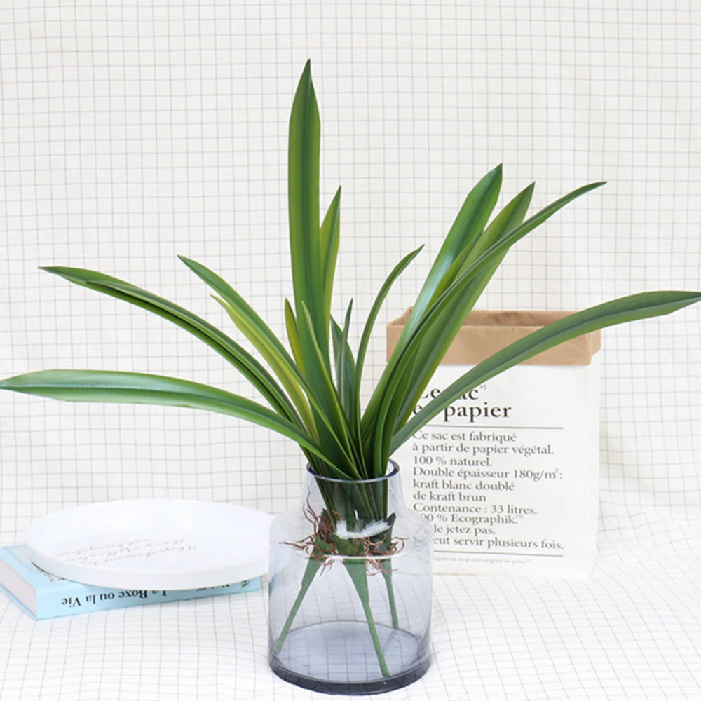 Cymbidium листья настоящий сенсорный Цветок искусственная Орхидея композиция из