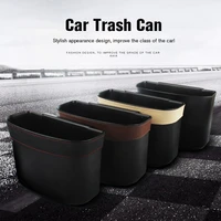 car trash can leather edging car storage case back clip style car garbage organizer for auto door seat back car trash bin
