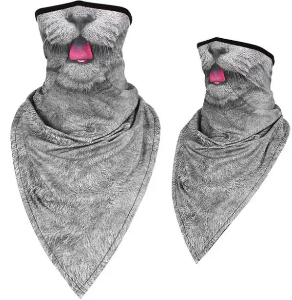 Мотоциклетная Бандана с 3D изображением кота и животных флисовый теплый