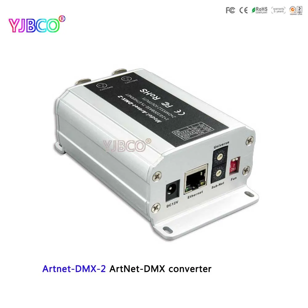 Быстрая доставка 12 В постоянного тока ArtNet-DMX конвертер Artnet-DMX-2ArtNet вход DMX 1024