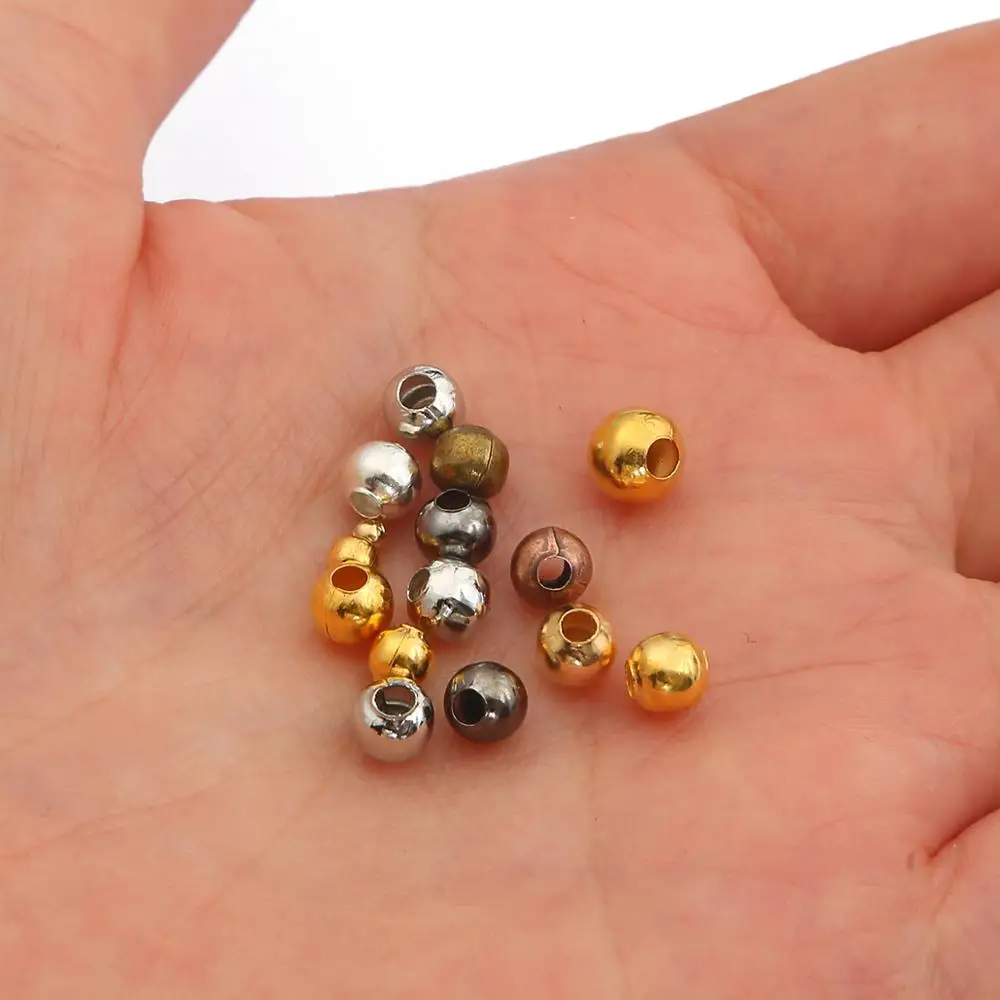 

Gold Round Spacer Beads Ball End Seed Metal Beads For Jewelry Making Findings Accessories Supplie 500pcs/lot 2 2.5 3 4mm