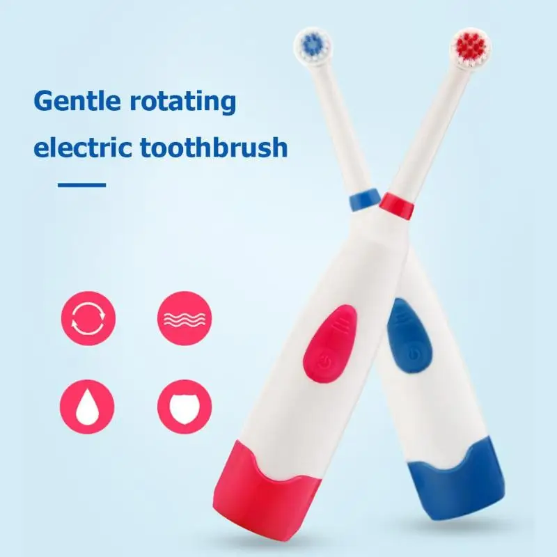 1 набор электрическая зубная щетка с 2 головками на батарейках гигиена полости