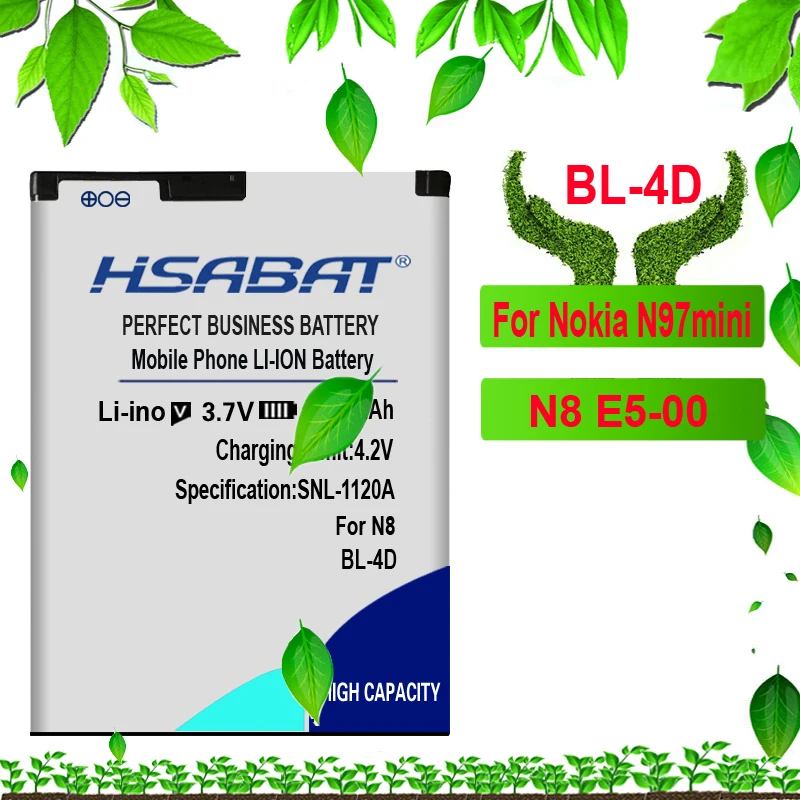 HSABAT Батарея для Nokia BL-4B BL-4D BL-4C BL-4CT BL-4U BL-5B BL-5BT BL-5C BL-5CT BL-5J BP-5M BP-6X BL-6Q BLC-2 BLD-3 BLB-2