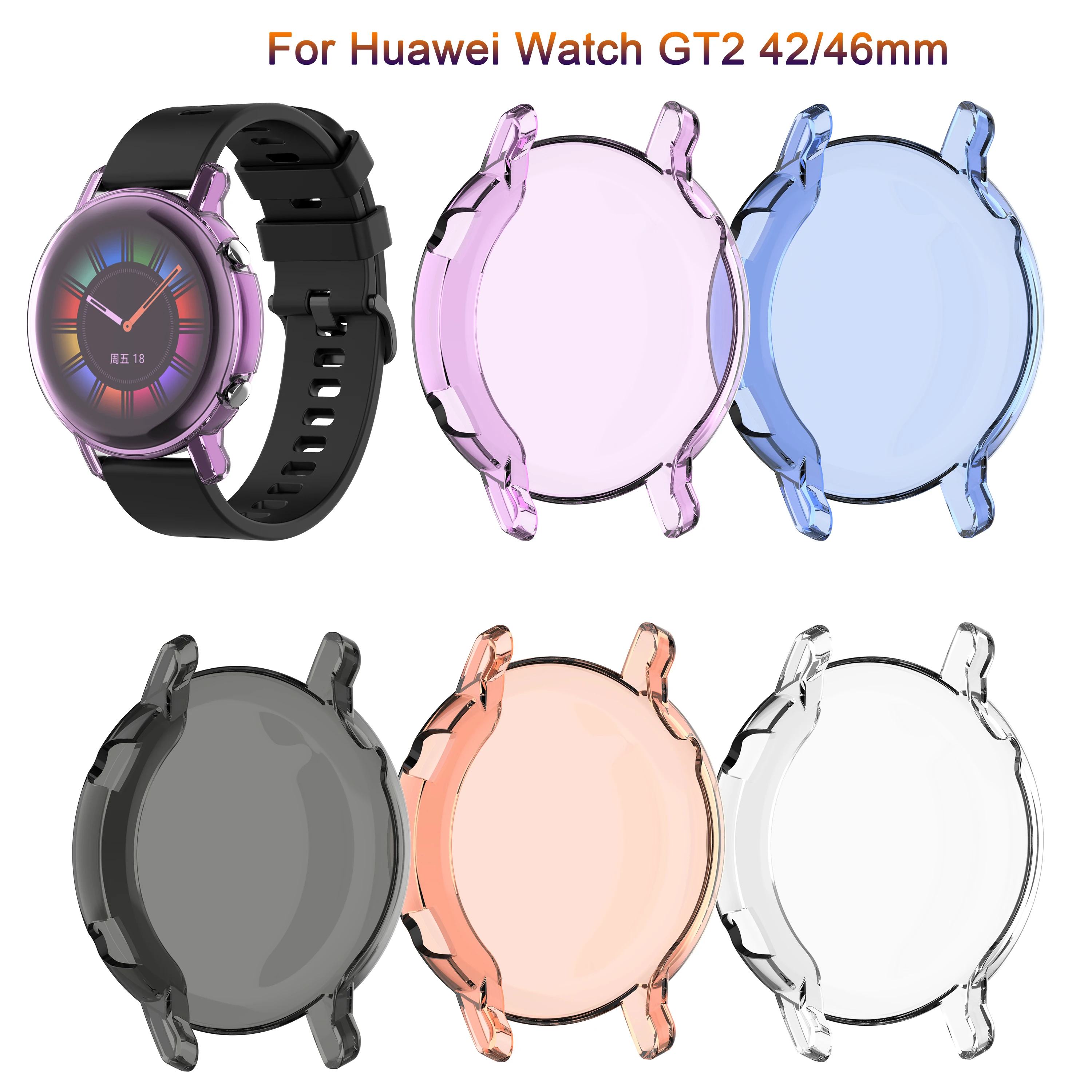 Фото Силиконовый чехол для Huawei Watch GT2 42 46 мм мягкий с защитным покрытием смарт-часов huawei