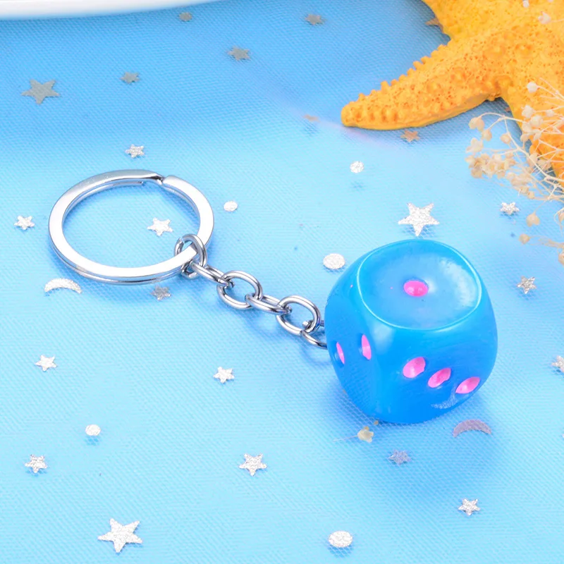 Blue Keychain Смешная акриловая 3D кость-подвеска, серьги, Висячие ожерелья, крутые панк висячие серьги с кисточкой, казино, для женщин и мужчин, ювелирные изделия, индивидуальная забава G - Окраска металла: Blue Keychain