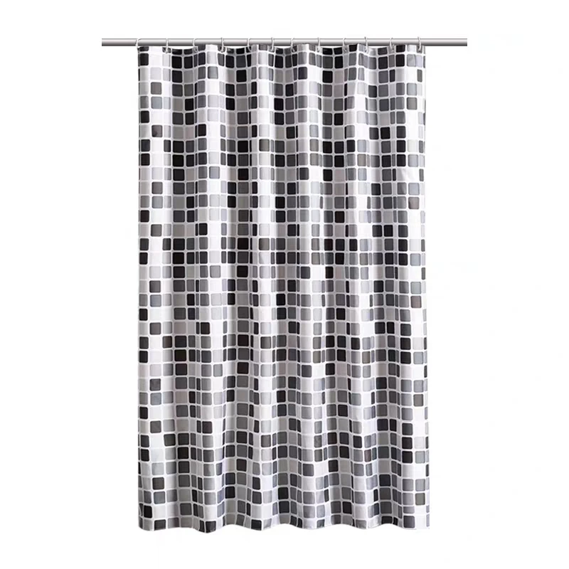 

Luxury Plaid Print Shower Curtain Ployester Waterproof Bathroom 12 Hooks Set 240*200 Fabric 220 Curtains