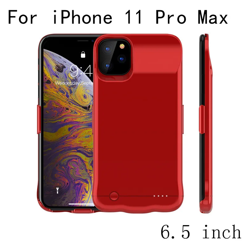 Тонкая батарея, зарядное устройство, чехлы для iPhone 11 Pro Max, внешний блок питания, чехол для iPhone 11, задняя крышка для аккумулятора, чехол для зарядки - Цвет: i11 ProMax-Red