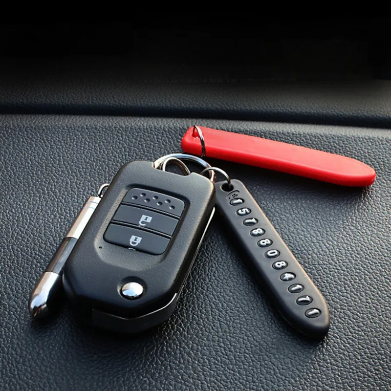 

Anti-loss telephone mobile phone number Men's and women's car key foil ring ring pendant key ring anti-loss card