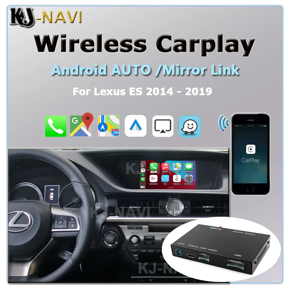 

Wireless CarPlay With Android AUTO Mirror-Link AirPlay Car Play Functions For Lexus ES 2014 2015 2016 2017 2018 2019