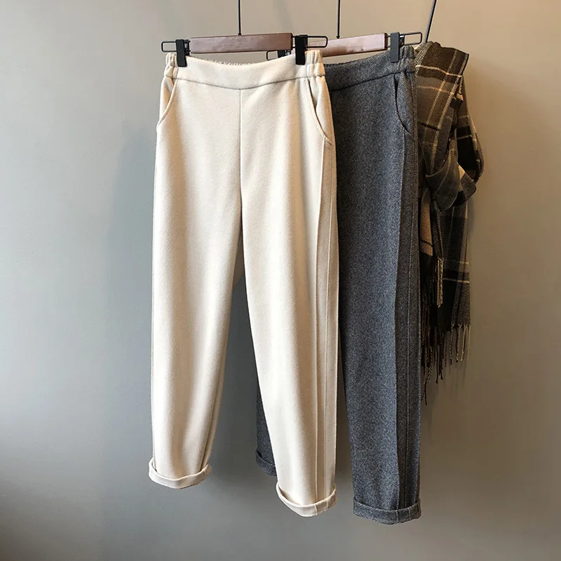 

Sister Fara Spring New Harem Pants Women Joggers High Waist Female Autumn Straight Loose Pocket Full Length Wide Leg Trousers