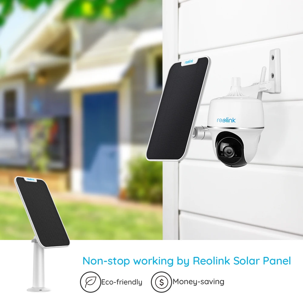 Reolink 1080p outdoor battery camera wifi Pan&Tilt remote access solar powered Argus PT and Solar panel