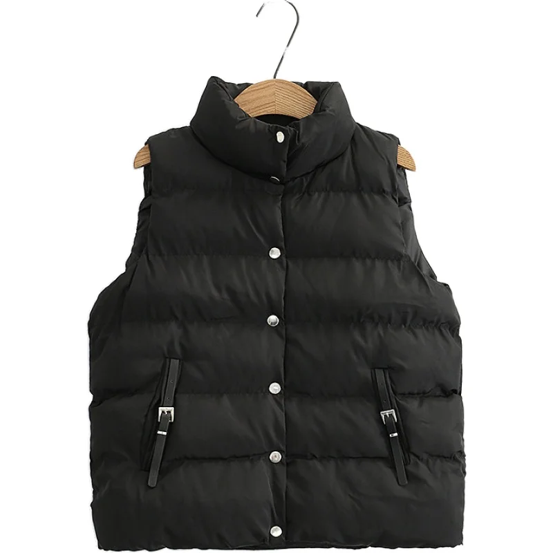 

Жилет женский хлопковый однотонный без рукавов, Осень-зима