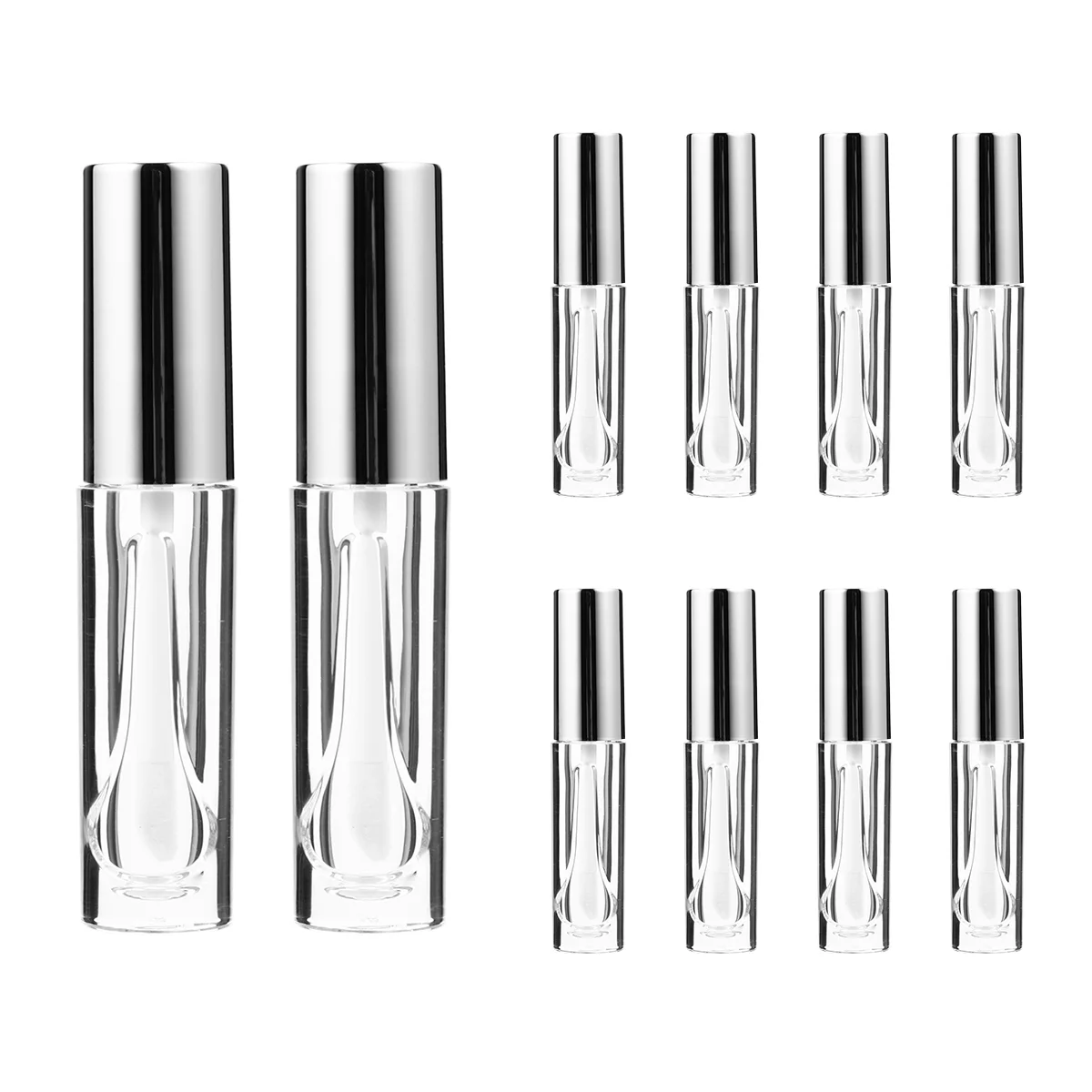

10pcs High-end Lip Gloss Bottle 3ml Silver Hollow Out Personalized Lip Tube