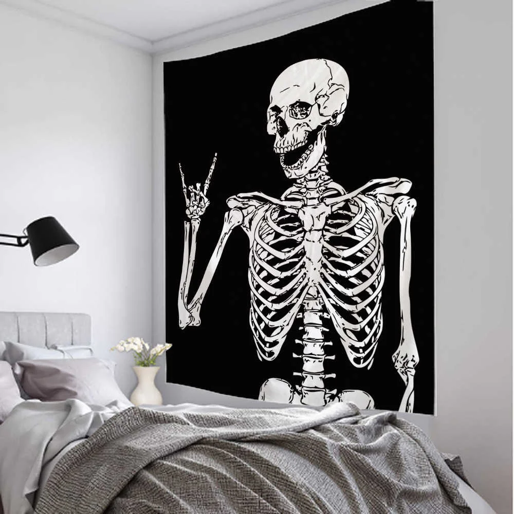 

Simple Skull printing big wall mounted cheap hippie wall hanging bohemian wall tapestry mandala wall art decoration