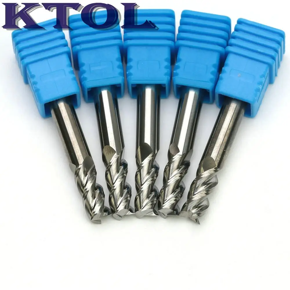 5 штук 6x15 мм HRC55 3-х лепестковый фрезерный резец из твердого сплава для обработки алюминиевого сплава на станках с ЧПУ.