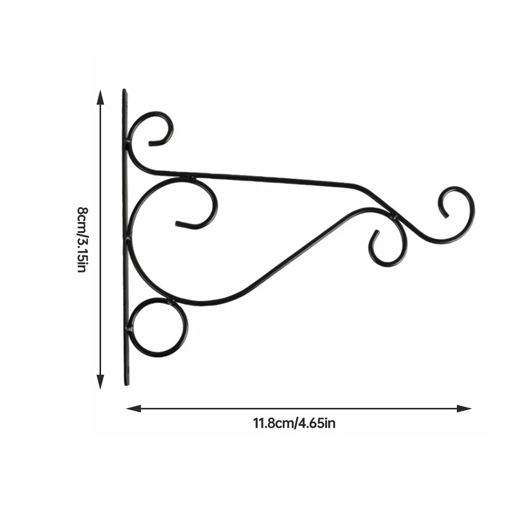 

2PCS Wall Hanging Plant Bracket Heavy Duty Plant Basket Stand Hanger Metal Hook For Flower Bird Feeder Black Home Garden Yard