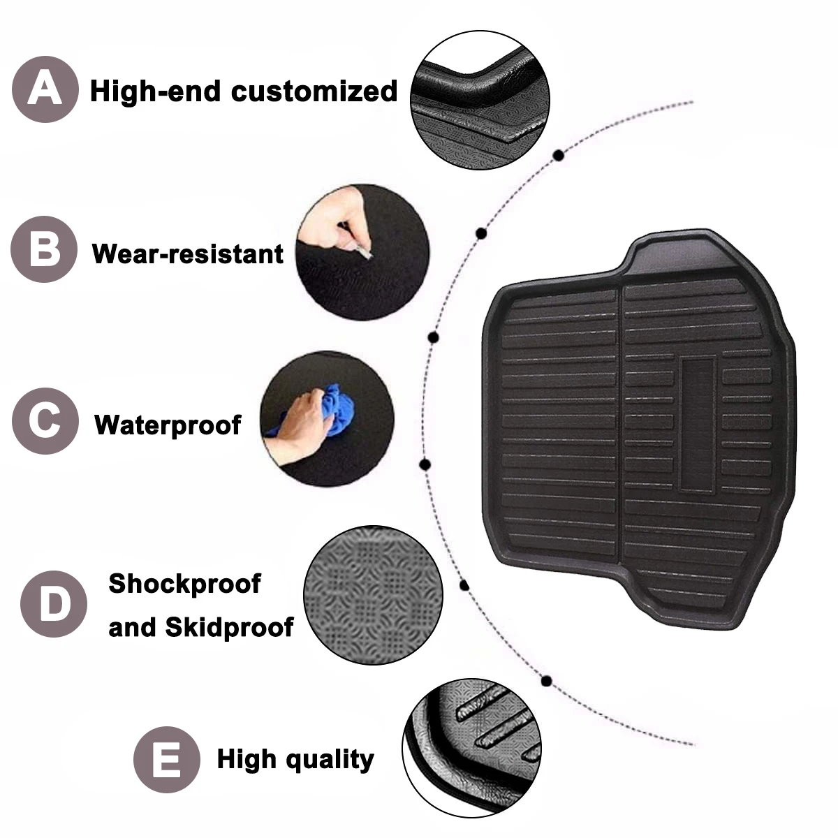 Для VW Jetta 2019 Car Cargo Liner Boot для VolkswagenTray Задняя Крышка багажника напольный коврик